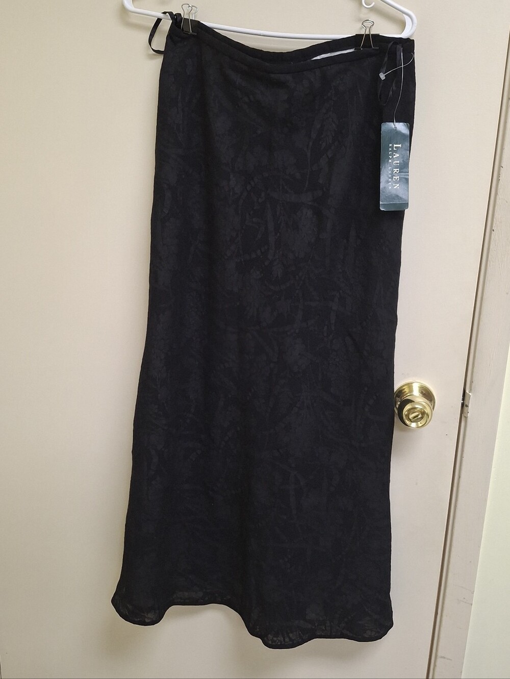 Lauren Ralph Lauren Black Textured Maxi Skirt